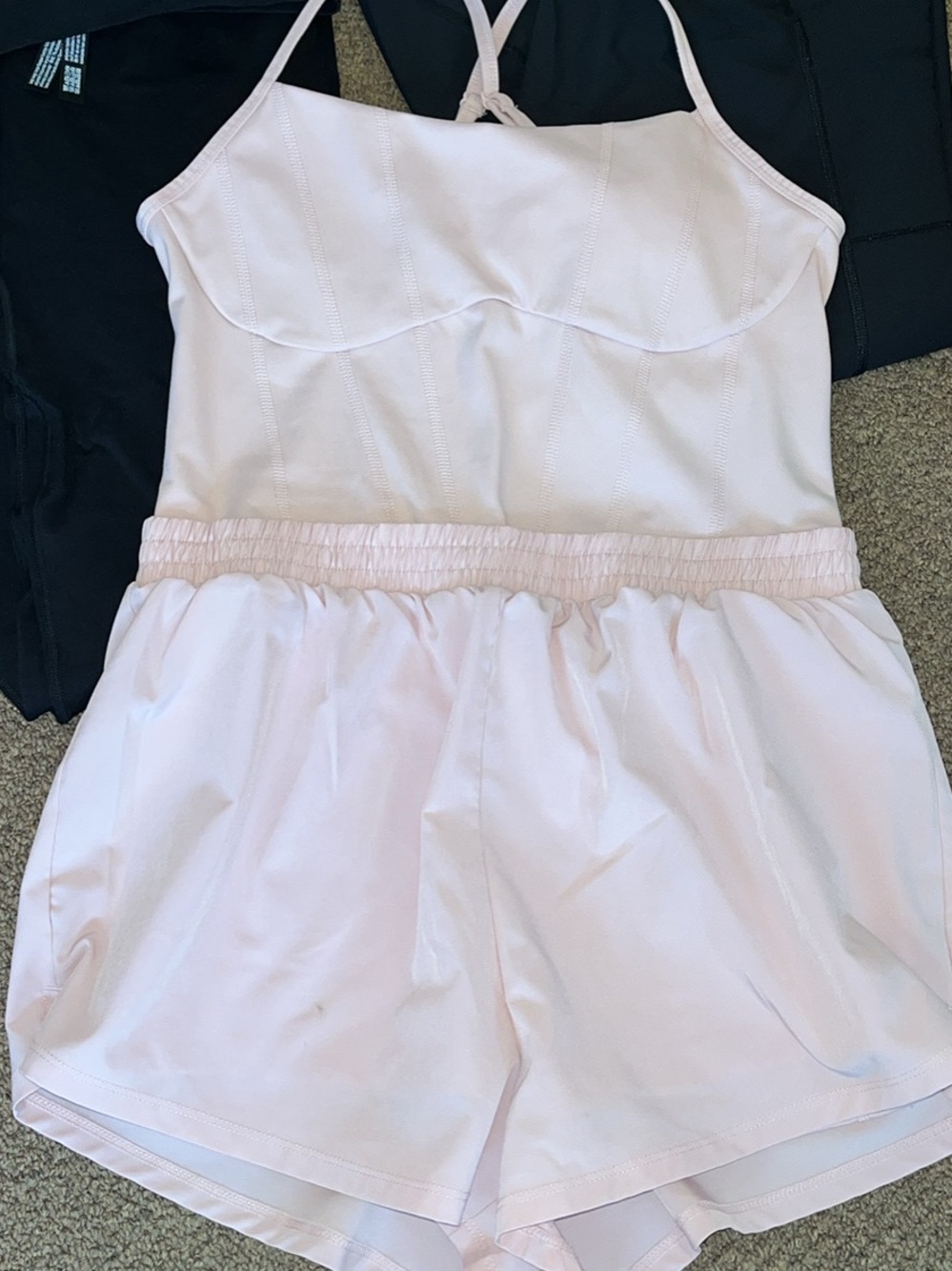 Pink Active Shorts Romper